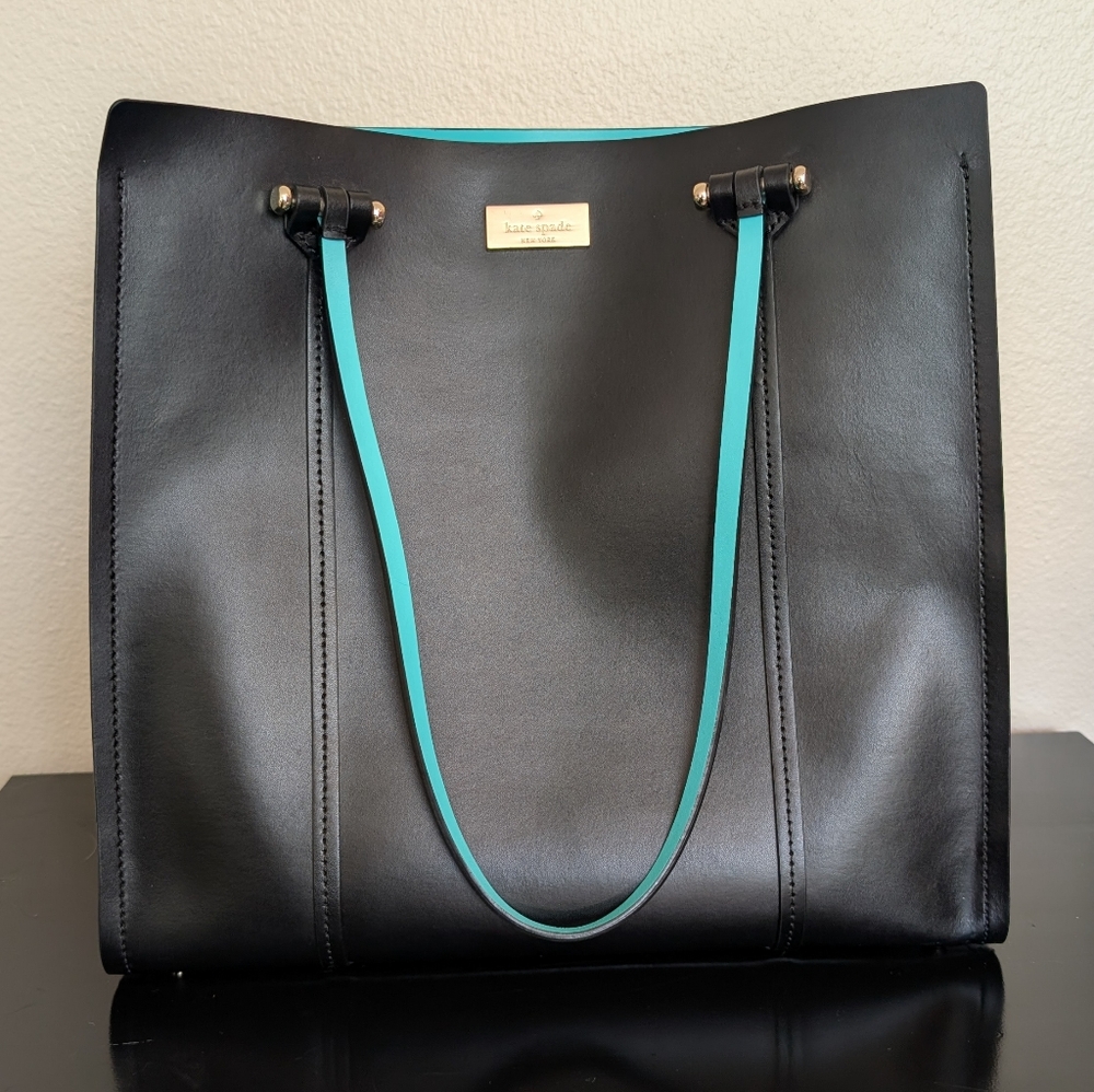kate spade Black Tote with Teal Trim & interior